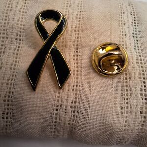 Vintage Dark Green Awareness Support Ribbon Lapel Hat Pin Mental Health